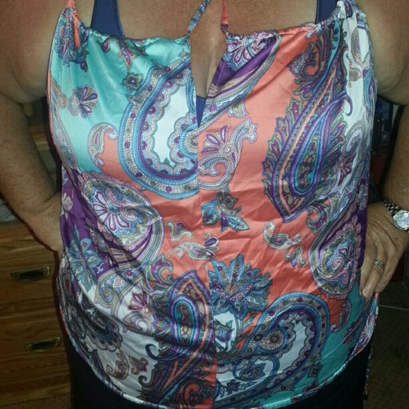 Baby Phat 2x nwt paisley chiffon top
