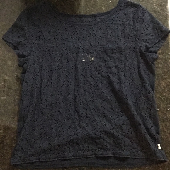 🌸Navy Lace Crop-Top🌸