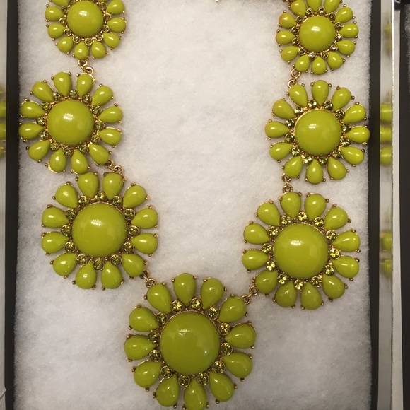 Kate Spade Chartreuse Flower Statement Necklace