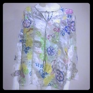 BLUE TASSEL FLARE  SLEEVE SHIRT