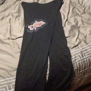 Black sweat pants with draw string tie