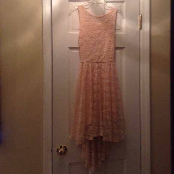 coral pink short to long dress