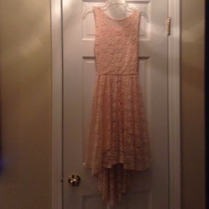 coral pink short to long dress
