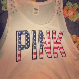 VS Pink American Flag tank