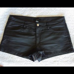Forever 21 black faux leather shorts