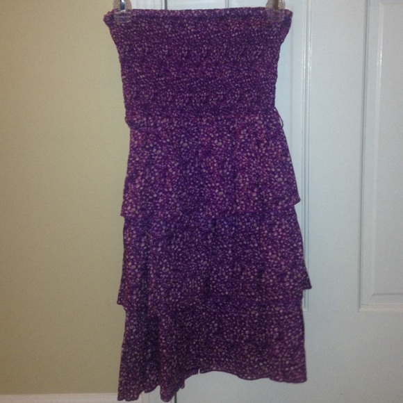 floral strapless dress