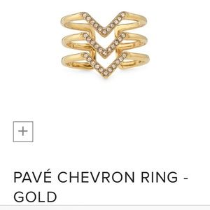 Pave Chevron Ring - Gold