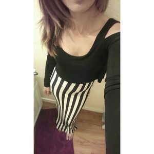 Foreign Exchange || long sleeve striped maxi dress