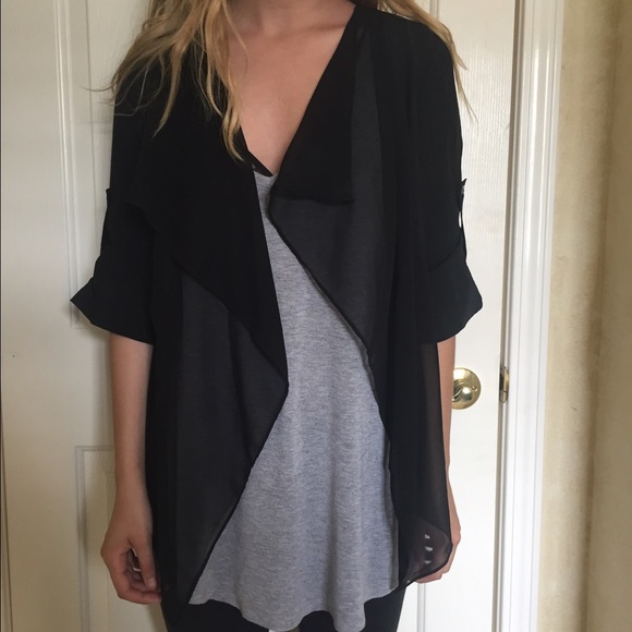 Black sheer blazer