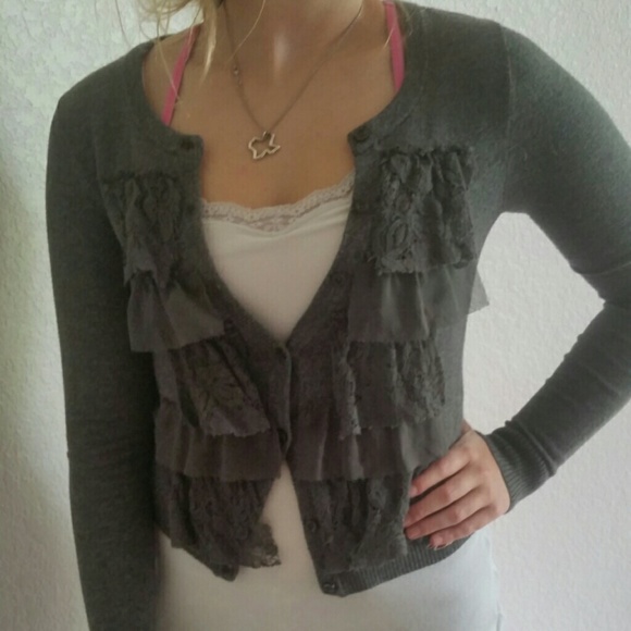 Ruffled lace sweater