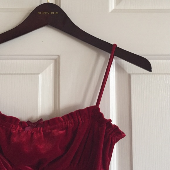 Red Velvet Spaghetti-Strap Crop Top