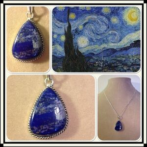 STARRY NIGHT Blue & Gold Genuine Lapis Pendant