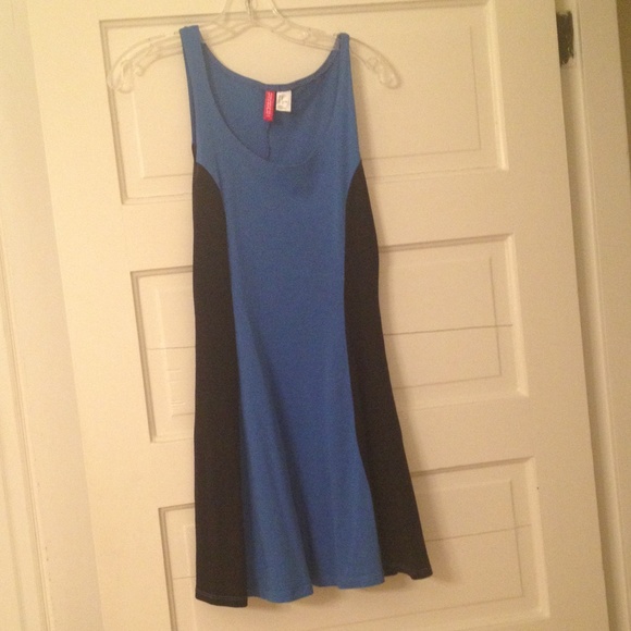 Blue and black cotton dress.