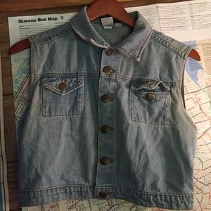 American Apparel. Denim Crop vest