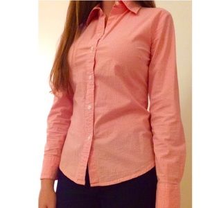 Gap Slim Fit blouse in Orange Gingham