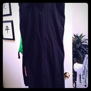 Ann Taylor Black pinstriped slacks size 14