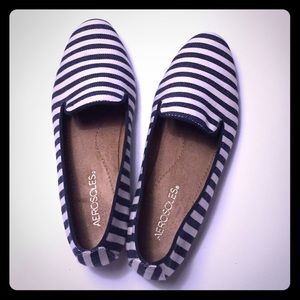 Canvas striped flats