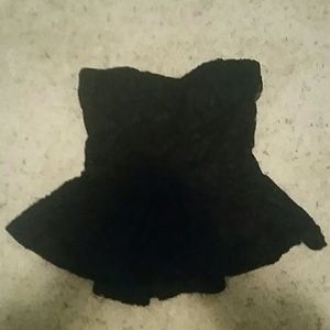 Black lace peplum top