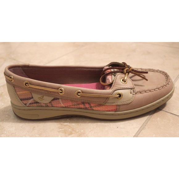 Sperry Top Sider Linen Coral Sequin Shoes NWOT