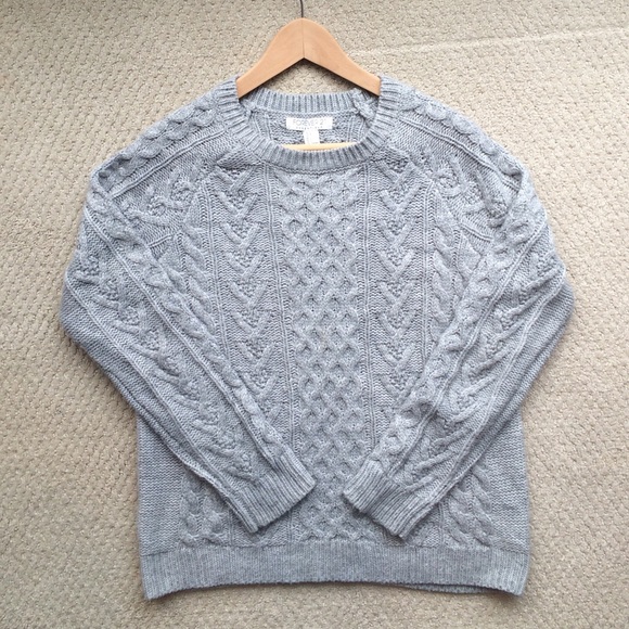 Cable Knit Grey Sweater - Picture 2 of 3