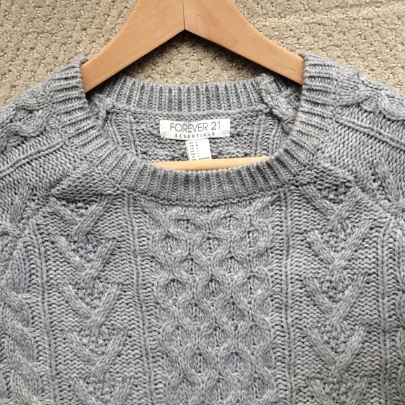 Cable Knit Grey Sweater - Picture 3 of 3