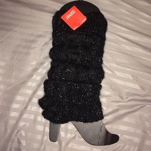 Black sparkly leg warmers