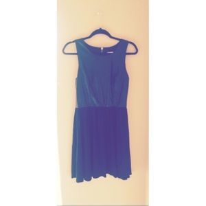 Black vegan leather skater dress