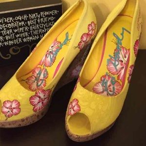 Ed Hardy Yellow Wedges