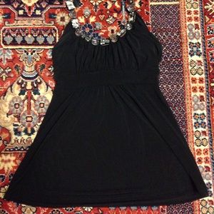 Halter top with stone neckline