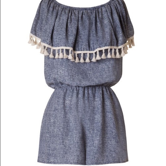 Fringe Denim Romper