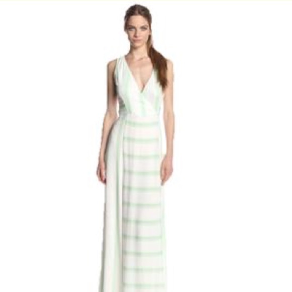 Ella moss green and white maxi dress