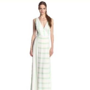 Ella moss green and white maxi dress