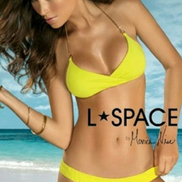 L space BLUE bikini top small