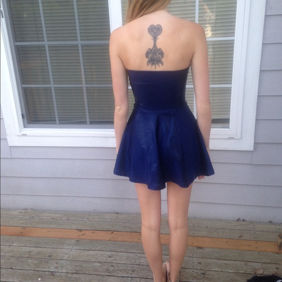 American apparel shiny dark blue dress /skirt - Picture 2 of 3