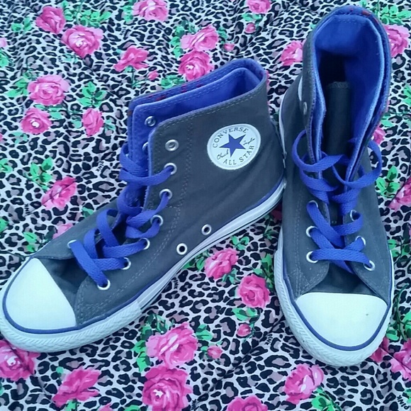 Converse Shoes - Converse High Top Purple/ Grey shoes. Sz 4/ 6.5