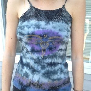 Crochet tie dye third eye shirt