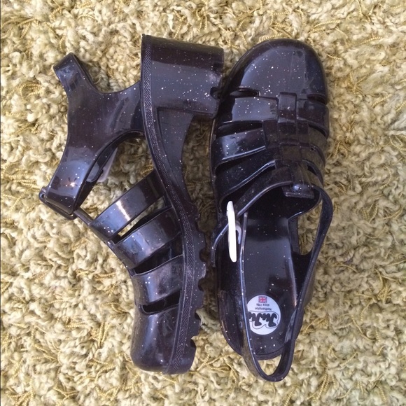 Black glitter jellies
