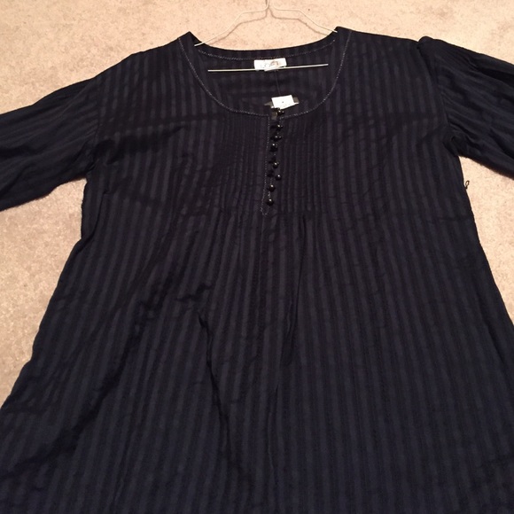 Ann Taylor Navy Blue Peasant Top