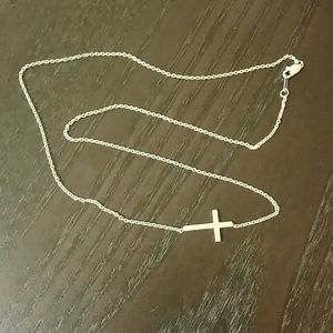 Sideways cross necklace