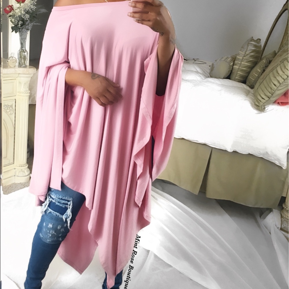 Pink Oversized Poncho shirt