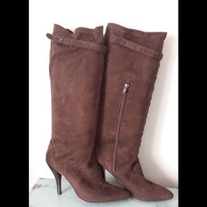 Brown Faux Suede Boots