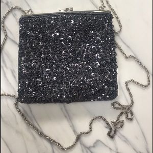 Cache satin beaded evening bag