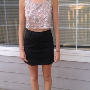 Leather high waisted skirt