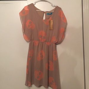 Tan and orange skull dress