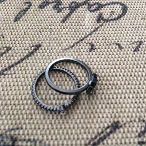 🌿 Dark Grey Thin Rings - Set of Two 🌿