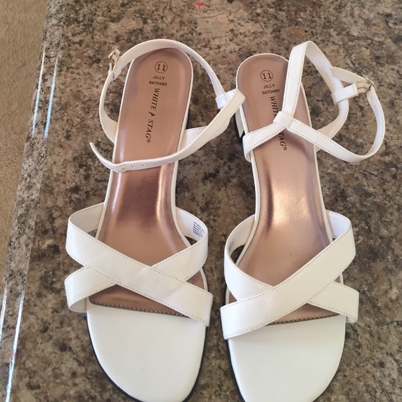 White fancy high heels