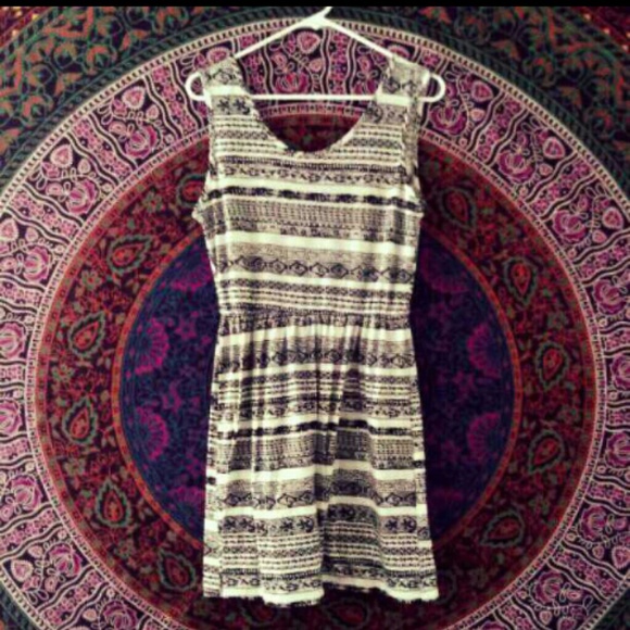 Aztec skater dress w/t back design.