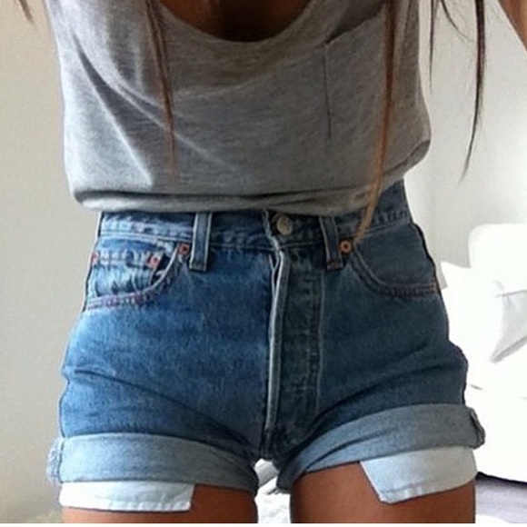 Levi 501 high waisted shorts