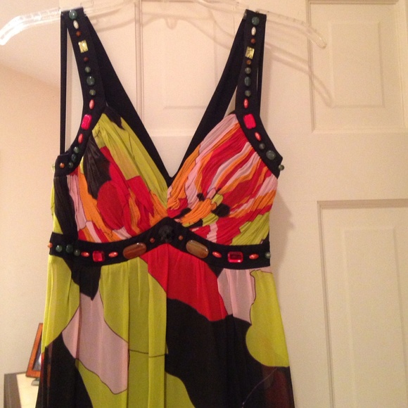 Sue Wong colorful printed gown