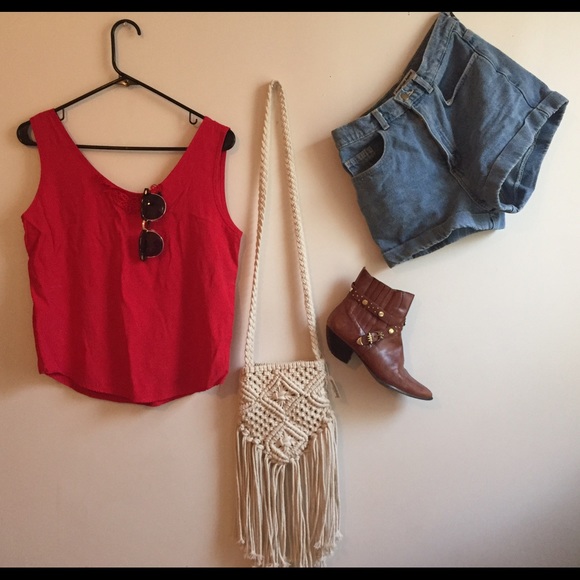 Vintage red tank top with detailing
